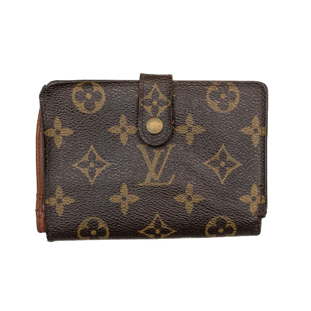 Vintage Louis Vuitton Monogram Canvas French Purse Wallet Brown‎